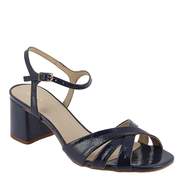 Brazilio 59136 Navy Patent Block Heel Sandal