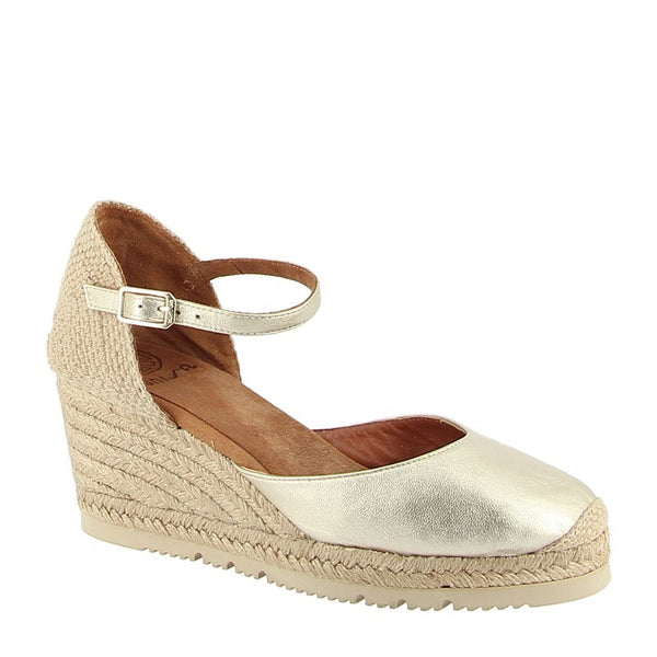 Unisa Caceres Gold Wedge Espadrille